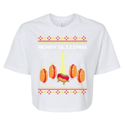 Merry Glizzmas Hot Ugly Christmas  Bella+Canvas Jersey Crop Tee