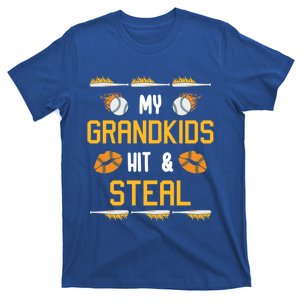 My Grand Hit And Steal Baseball Grandma Softball Grandpa Gift T-Shirt