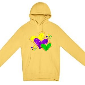 Mardi Gras Hearts Cute Outfit Women Girl Premium Pullover Hoodie