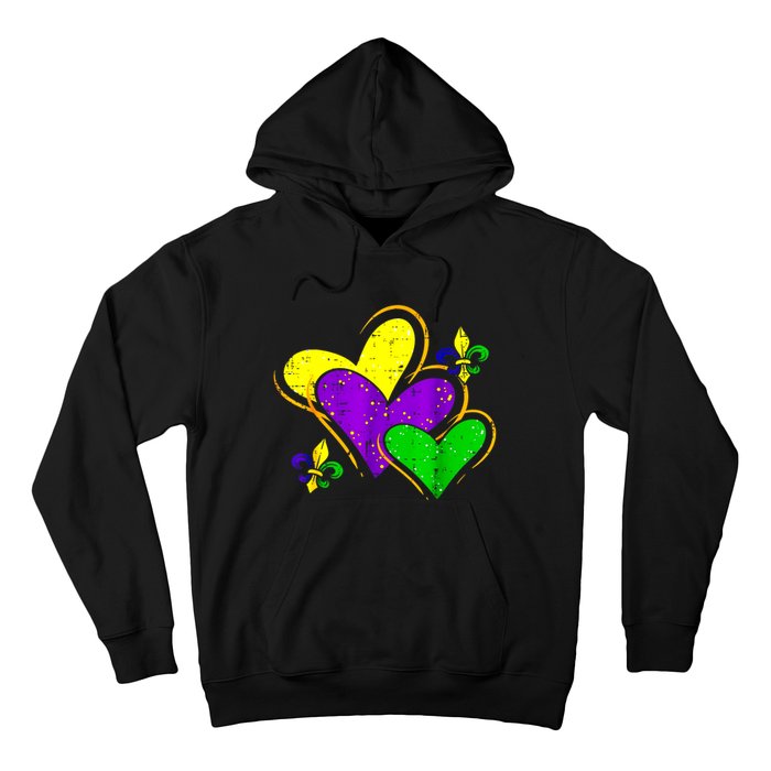 Mardi Gras Hearts Cute Outfit Women Girl Hoodie