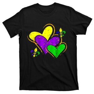 Mardi Gras Hearts Cute Outfit Women Girl T-Shirt