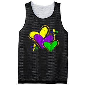 Mardi Gras Hearts Cute Outfit Women Girl Mesh Reversible Basketball Jersey Tank