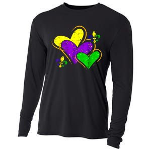 Mardi Gras Hearts Cute Outfit Women Girl Cooling Performance Long Sleeve Crew