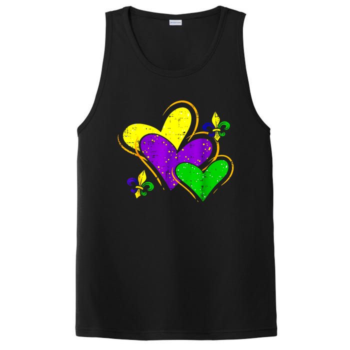 Mardi Gras Hearts Cute Outfit Women Girl PosiCharge Competitor Tank