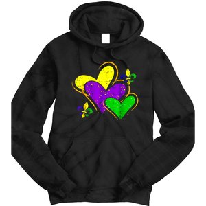 Mardi Gras Hearts Cute Outfit Women Girl Tie Dye Hoodie