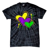 Mardi Gras Hearts Cute Outfit Women Girl Tie-Dye T-Shirt