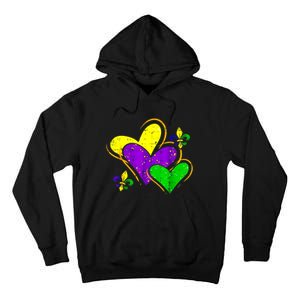 Mardi Gras Hearts Cute Outfit Women Girl Tall Hoodie