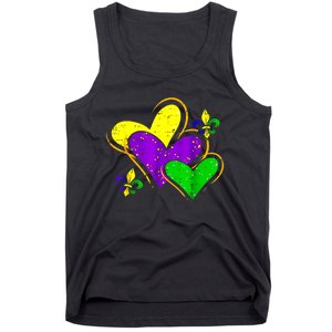 Mardi Gras Hearts Cute Outfit Women Girl Tank Top