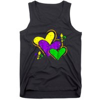 Mardi Gras Hearts Cute Outfit Women Girl Tank Top