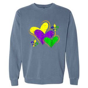 Mardi Gras Hearts Cute Outfit Women Girl Garment-Dyed Sweatshirt