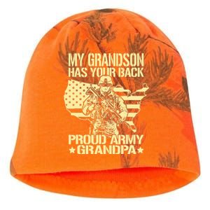 My Grandson Has Your Back Proud Army Grandpa Gift Kati - Camo Knit Beanie