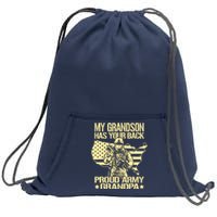 My Grandson Has Your Back Proud Army Grandpa Gift Sweatshirt Cinch Pack Bag