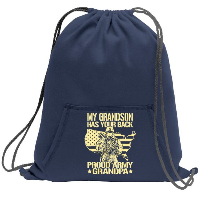 My Grandson Has Your Back Proud Army Grandpa Gift Sweatshirt Cinch Pack Bag