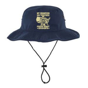 My Grandson Has Your Back Proud Army Grandpa Gift Legacy Cool Fit Booney Bucket Hat