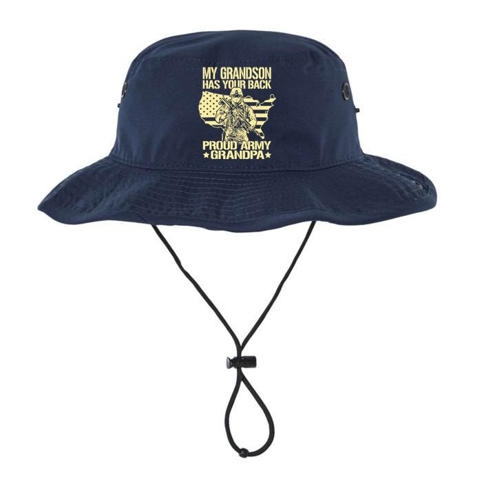 My Grandson Has Your Back Proud Army Grandpa Gift Legacy Cool Fit Booney Bucket Hat