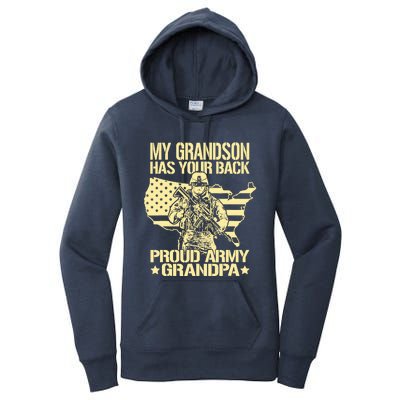 My Grandson Has Your Back Proud Army Grandpa Gift Women's Pullover Hoodie