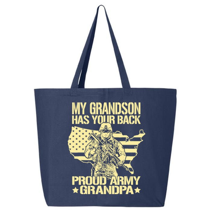 My Grandson Has Your Back Proud Army Grandpa Gift 25L Jumbo Tote