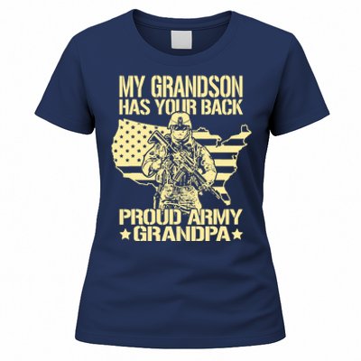 My Grandson Has Your Back Proud Army Grandpa Gift Women's T-Shirt