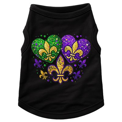 Mardi Gras Heart Fleur De Lis Symbol Carnival Women Doggie Tank