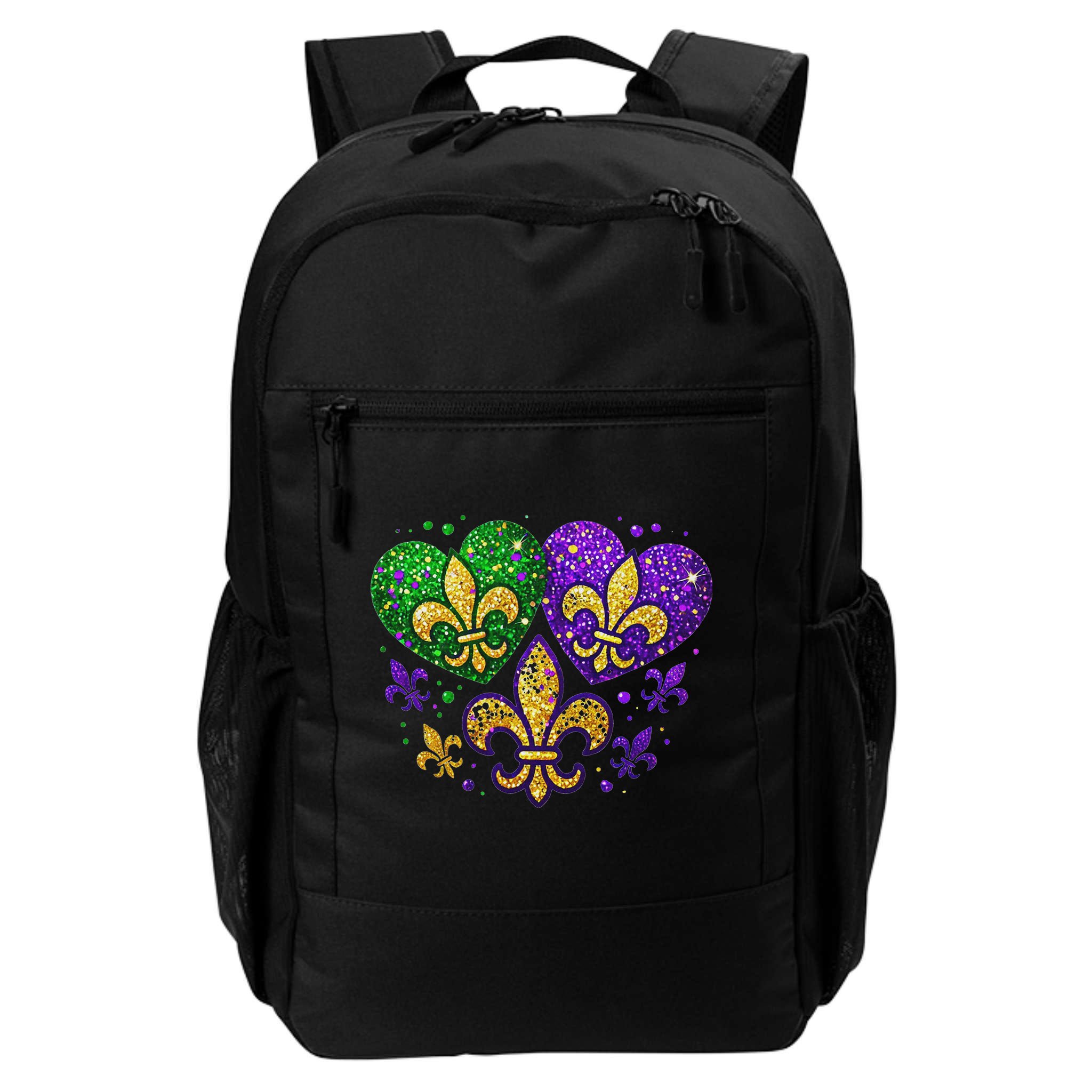 Mardi Gras Heart Fleur De Lis Symbol Carnival Women Backpack