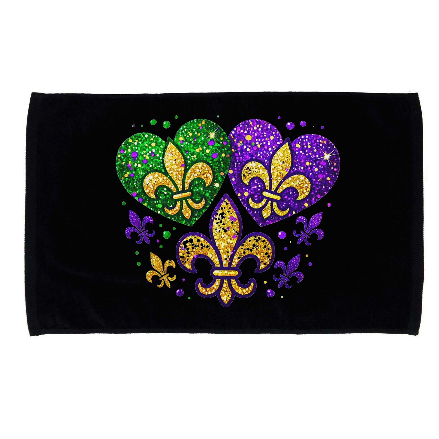Mardi Gras Heart Fleur De Lis Symbol Carnival Women Microfiber Hand Towel