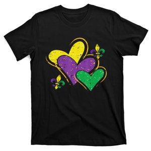 Mardi Gras Hearts Cute Outfit funny festival T-Shirt