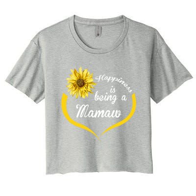 Mamaw Gift: Happiness Is Being A Mamaw Funny Gift Women's Crop Top Tee