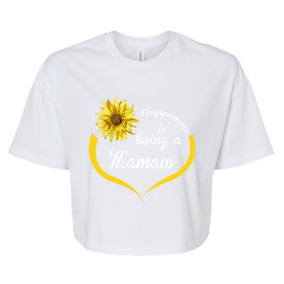 Mamaw Gift: Happiness Is Being A Mamaw Funny Gift Bella+Canvas Jersey Crop Tee