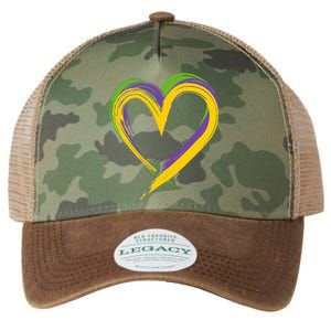 Mardi Gras Hearts Cute Funny Love Mardi Gras Festival Heart Legacy Tie Dye Trucker Hat