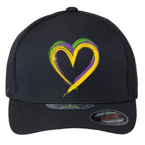 Mardi Gras Hearts Cute Funny Love Mardi Gras Festival Heart Flexfit Unipanel Trucker Cap