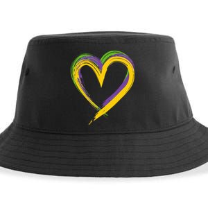 Mardi Gras Hearts Cute Funny Love Mardi Gras Festival Heart Sustainable Bucket Hat