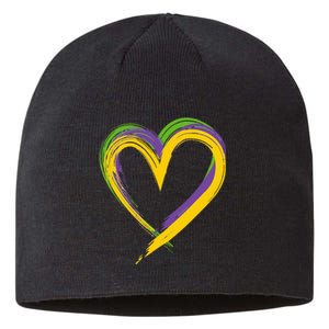 Mardi Gras Hearts Cute Funny Love Mardi Gras Festival Heart Sustainable Beanie