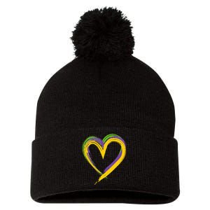 Mardi Gras Hearts Cute Funny Love Mardi Gras Festival Heart Pom Pom 12in Knit Beanie