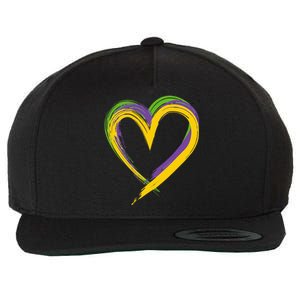 Mardi Gras Hearts Cute Funny Love Mardi Gras Festival Heart Wool Snapback Cap