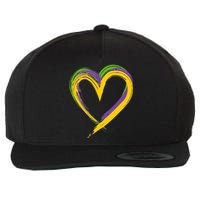 Mardi Gras Hearts Cute Funny Love Mardi Gras Festival Heart Wool Snapback Cap