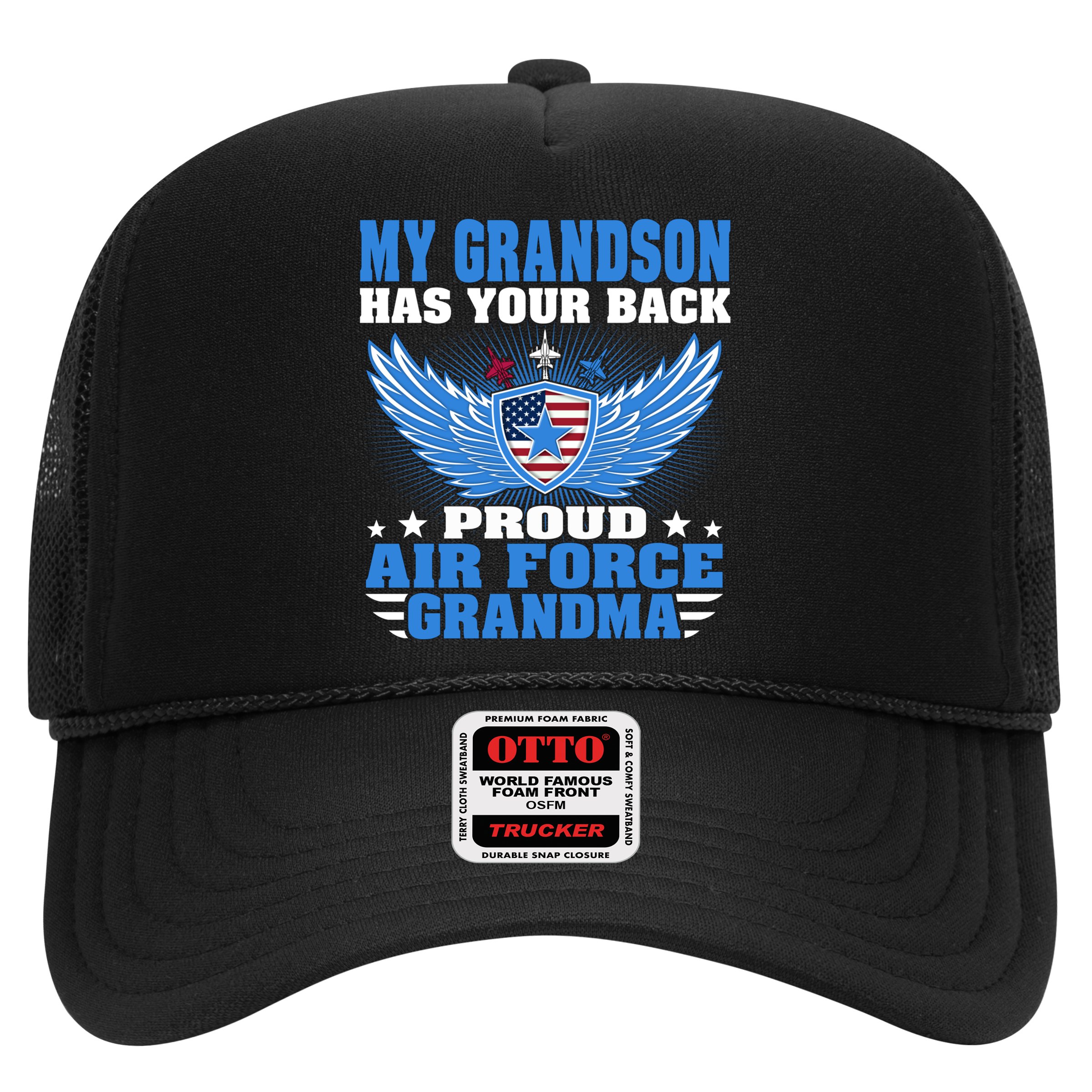 My Grandson Has Your Back Proud Air Force Grandma Military Cool Gift Hat
