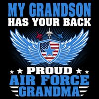My Grandson Has Your Back Proud Air Force Grandma Military Cool Gift Women's Crop Top Tee