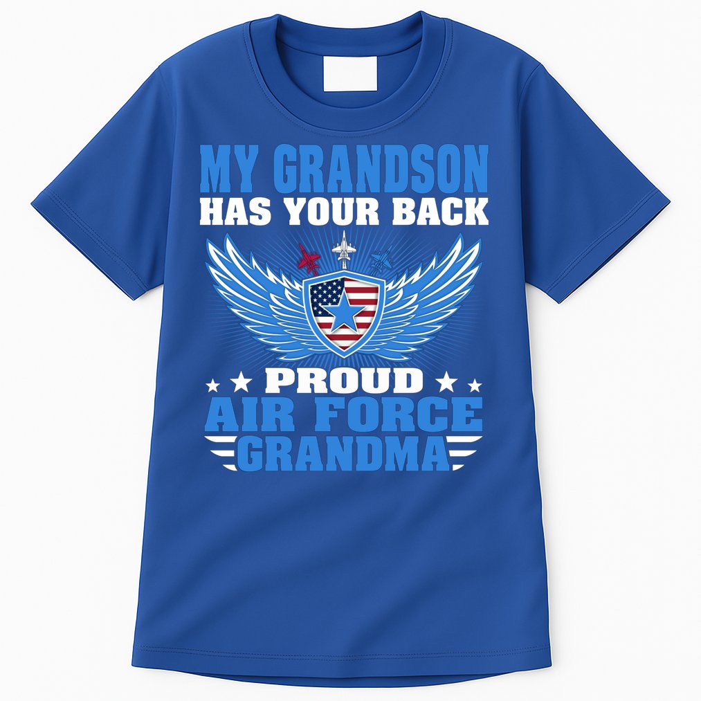 My Grandson Has Your Back Proud Air Force Grandma Military Cool Gift Tall T-Shirt