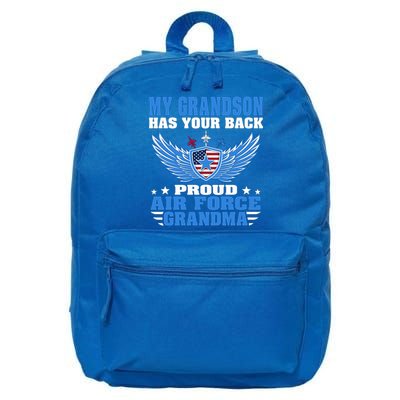 My Grandson Has Your Back Proud Air Force Grandma Military Cool Gift 16 in Basic Backpack