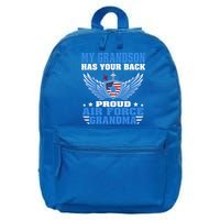 My Grandson Has Your Back Proud Air Force Grandma Military Cool Gift 16 in Basic Backpack