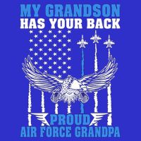My Grandson Has Your Back Proud Air Force Grandpa Military Gift Women's V-Neck T-Shirt