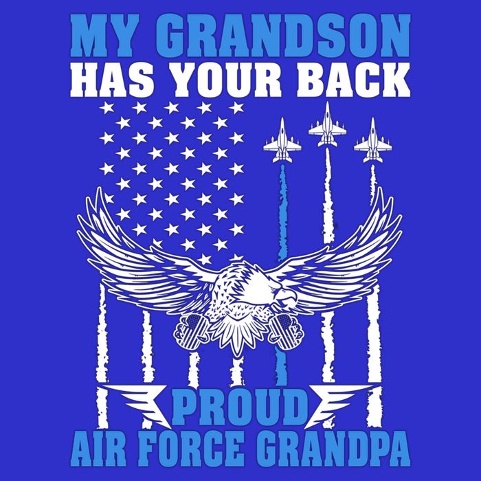 My Grandson Has Your Back Proud Air Force Grandpa Military Gift Women's V-Neck T-Shirt