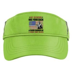 My Grandson Has Your Back, Proud Grandpa Of A Army Soldier Adult Drive Performance Visor