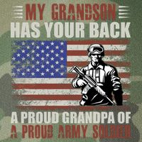 My Grandson Has Your Back, Proud Grandpa Of A Army Soldier Legacy Tie Dye Trucker Hat