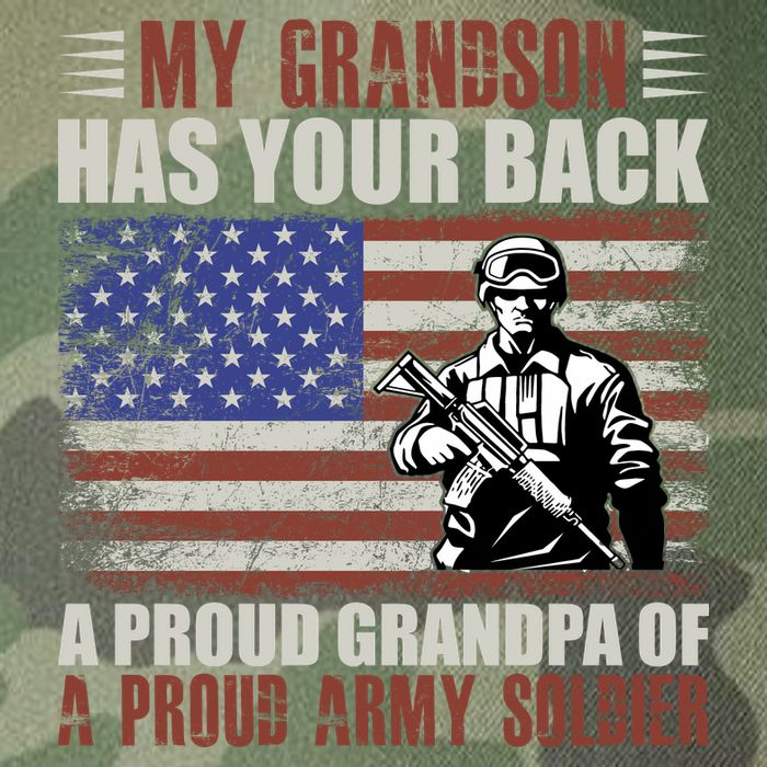 My Grandson Has Your Back, Proud Grandpa Of A Army Soldier Legacy Tie Dye Trucker Hat