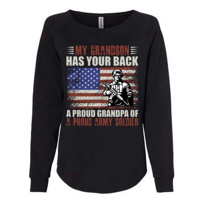 My Grandson Has Your Back, Proud Grandpa Of A Army Soldier Womens California Wash Sweatshirt