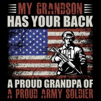 My Grandson Has Your Back, Proud Grandpa Of A Army Soldier Wool Snapback Cap