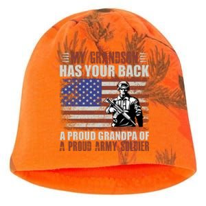 My Grandson Has Your Back, Proud Grandpa Of A Army Soldier Kati - Camo Knit Beanie