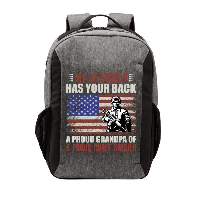 My Grandson Has Your Back, Proud Grandpa Of A Army Soldier Vector Backpack