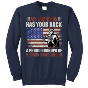 My Grandson Has Your Back, Proud Grandpa Of A Army Soldier Sweatshirt